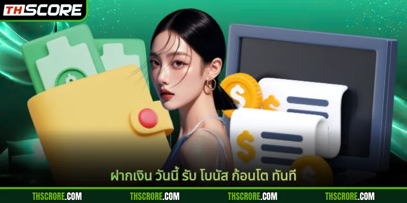 ฝากเงิน วันนี้ รับ โบนัส ก้อนโต ทันที